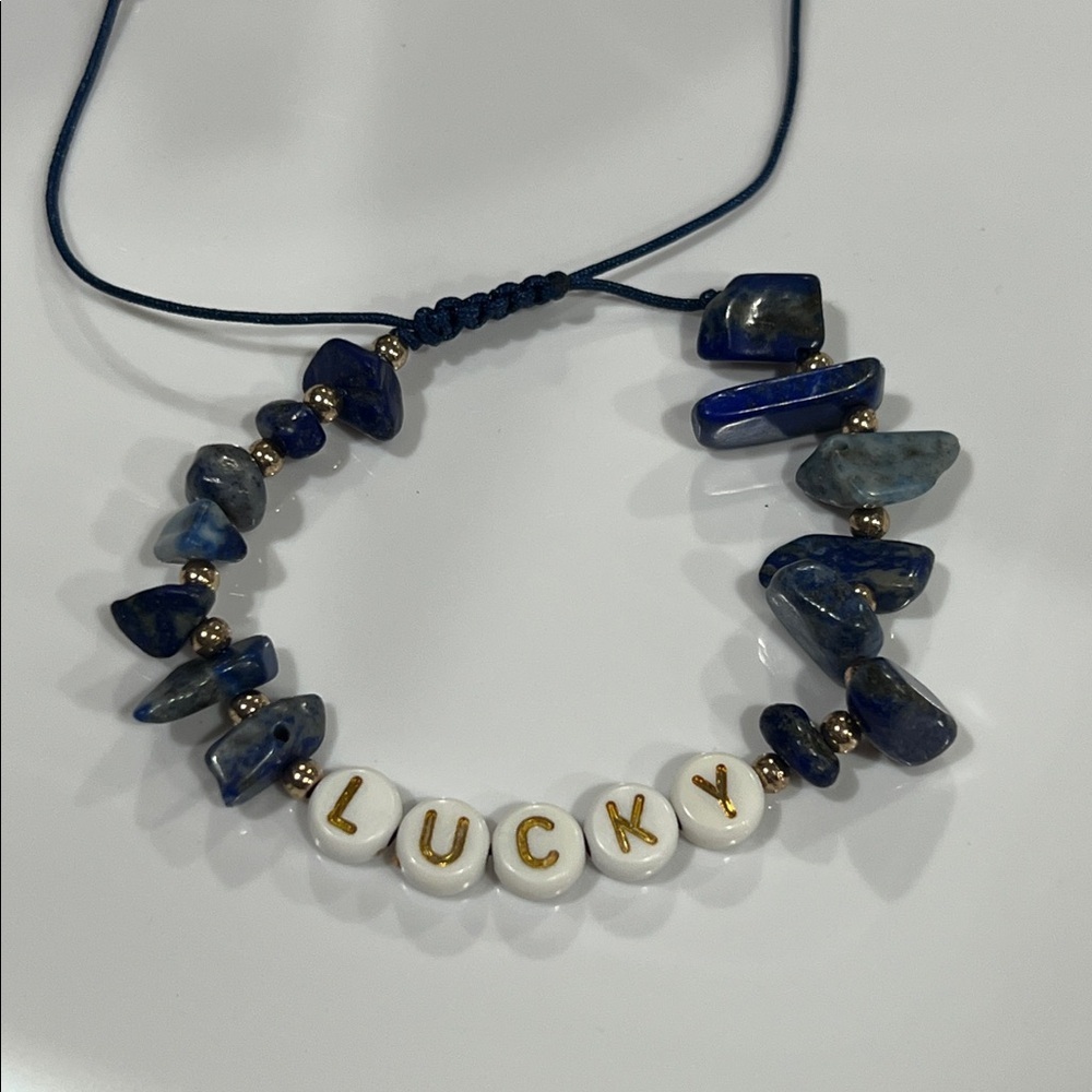 Blue Lapis Lazuli LUCKY Beaded Bracelet